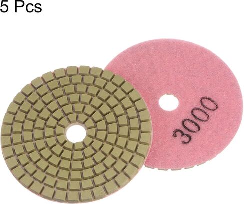 5pcs Diamond Polishing Pads 3" Grits 200 Wet/Dry Premium Diamond Polish Pad for Stone Concrete Marble Countertop Quartz for Polisher Grinder in Saudi Arabia