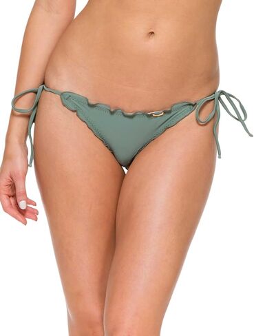 Luli Fama Women's Standard Cosita Buena Wavey Brazilian Ruched Tie Side Bikini Bottom in Kuwait