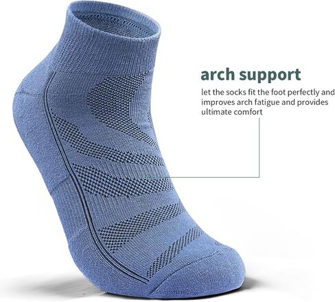 Lapulas 6 Pack Ankle Socks with Cushion, Athletic Running Sports Socks Anti-Blister Cotton Socks for Men and Women in Kuwait
