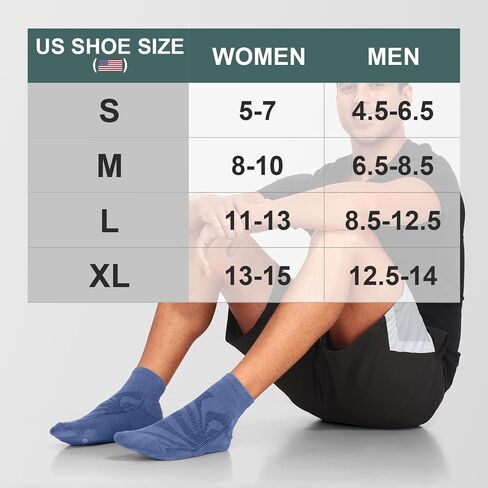 Lapulas 6 Pack Ankle Socks with Cushion, Athletic Running Sports Socks Anti-Blister Cotton Socks for Men and Women in Kuwait