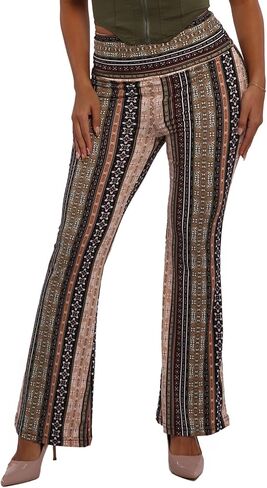 ShoSho Womens Flare Palazzo Pants Casual Boho Bell Bottoms Wide Leg Buttery Soft Bottoms in Saudi Arabia