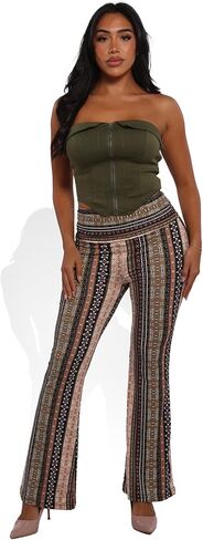 ShoSho Womens Flare Palazzo Pants Casual Boho Bell Bottoms Wide Leg Buttery Soft Bottoms in Saudi Arabia