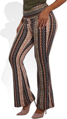 ShoSho Womens Flare Palazzo Pants Casual Boho Bell Bottoms Wide Leg Buttery Soft Bottoms in Saudi Arabia