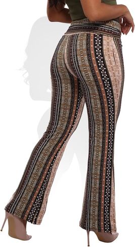 ShoSho Womens Flare Palazzo Pants Casual Boho Bell Bottoms Wide Leg Buttery Soft Bottoms in Saudi Arabia