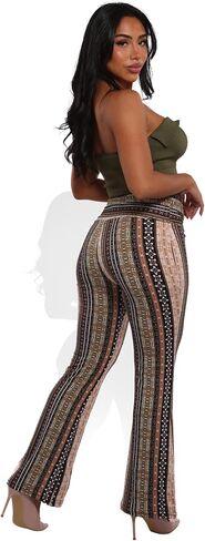 ShoSho Womens Flare Palazzo Pants Casual Boho Bell Bottoms Wide Leg Buttery Soft Bottoms in Saudi Arabia
