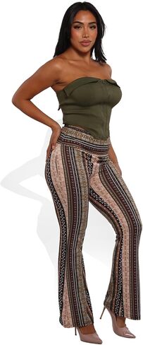 ShoSho Womens Flare Palazzo Pants Casual Boho Bell Bottoms Wide Leg Buttery Soft Bottoms in Saudi Arabia