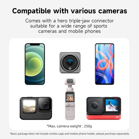 Multifunction Backpack Strap Camera Phone Clip Mount Magnetic Holder[360 Degree Ball Head] Shoulder Belt Body Strap Vlog Holder Compatible with Insta 360 DJI Action Camera Cellphone in Saudi Arabia