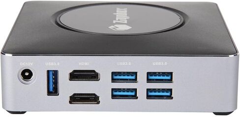 Zignbox GL01V2-PLUS كمبيوتر صغير بدون مروحة معالج Intel Celeron N4000 يصل إلى 2.6 جيجا هرتز، 8 جيجا رام، 120 جيجا SSD، Dual HDMI، Dual LAN، Windows 10 Pro in Kuwait