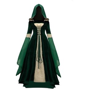 Kahbin Women Hooded Gothic Dress Medieval Corset Renaissance Dress Victorian Dress Halloween Costume