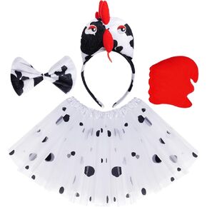 Chicken 3D Animal Costume 3D Chick Headband Bowtie Tail Tutu Set for Halloween Christmas Cosplay Party