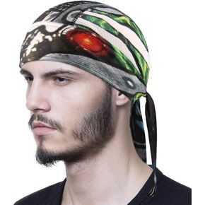 Sweat Wicking Skull Cap Beanie Quick Dry Breathable Stretch Adjustable Bandana Head Sun Hat for Men Women