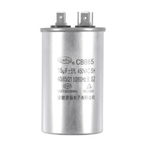 uxcell Run Capacitor Round CBB65 15uF 15mfd 450V AC 40/85/21 Aluminum Case with Terminal for Air Conditioner Compressor Motor Heat Pump Condenser