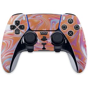 MightySkins Glossy Glitter Skin Compatible with PS5 DualSense Edge Controller - Orange Swirl | Protective, Durable High-Gloss Glitter Finish | Easy to Apply & Change Styles | Made in The USA