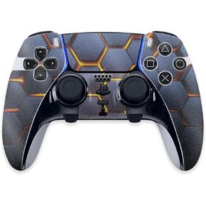MightySkins Glossy Glitter Skin Compatible with PS5 DualSense Edge Controller - Lava Hex | Protective, Durable High-Gloss Glitter Finish | Easy to Apply & Change Styles | Made in The USA