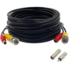 10m/30ft BNC Video Power Cable, BNC Extension Wire Cord with Connectors All-in-One Premade Siamese Cable for Surveillance CCTV Security Camera Video System