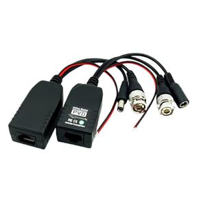 BNC to RJ45 CAT5 Video Power Balun with BNC Power Connector for CCTV PTZ Camera System,1 Pairs Transmitter Receiver
