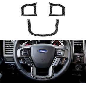 3PCS Carbon Fiber Ddecoration Trim Cover Sticker Compatible with Ford F150 2015 2016 2017 2018 2019 2020 F250 F350 Super Duty Interior Accessories
