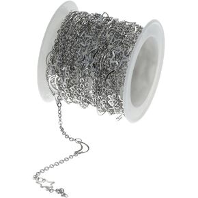 Uniquer 16 Feet Star and Moon Link Chains,Silver Stainless Steel Chains Necklace Bulk Chains for Jewelry Making