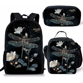 3D Animal Sport Printing Kids School Set Book Bag with Lunch Bag Pench Case 3 PCS