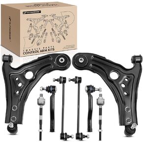 A-Premium Set of 8, Front Lower Control Arm, Sway Bar Link, Inner Outer Tie Rod End, Compatible with Chevy Aveo 04-11, Aveo5 06-11, Suzuki Swift+ 04-09, Pontiac G3 10, G3 Wave 09, Wave 05-08, Wave5 07