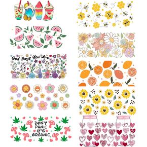 5 Sheets UV DTF Cup Wraps for 16OZ Glass 3D Waterproof Transfer Sticker Western Cowboy Tumbler Wrap Stickers Rub On Transfers for Crafts and Furniture