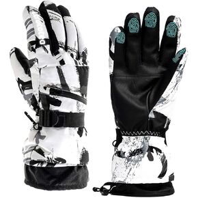 Ltrototea Ski Gloves, Snow Winter Gloves Warm Touchscreen Gloves Waterproof Outdoor Motorcycle Gloves