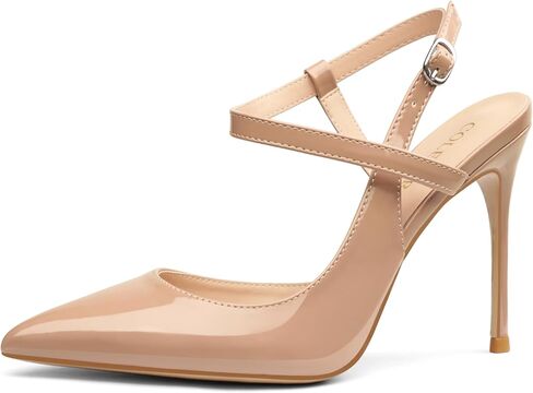 صنادل نسائية من COLETER بكعب Slingback مقاس 4 بوصات وشريط للكاحل ومقدمة مدببة مغلقة وأحذية زفاف للعمل المكتبي in Kuwait