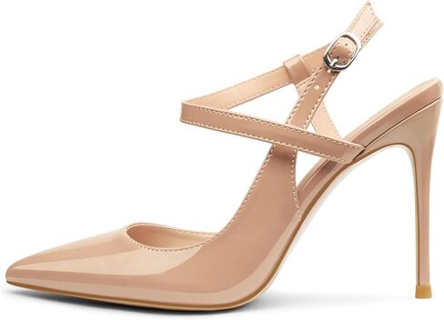 صنادل نسائية من COLETER بكعب Slingback مقاس 4 بوصات وشريط للكاحل ومقدمة مدببة مغلقة وأحذية زفاف للعمل المكتبي in Kuwait