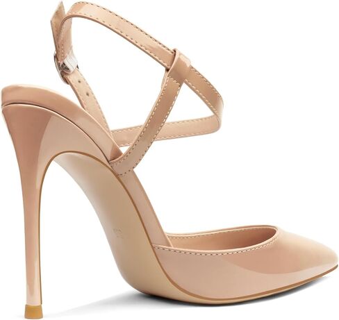 صنادل نسائية من COLETER بكعب Slingback مقاس 4 بوصات وشريط للكاحل ومقدمة مدببة مغلقة وأحذية زفاف للعمل المكتبي in Kuwait
