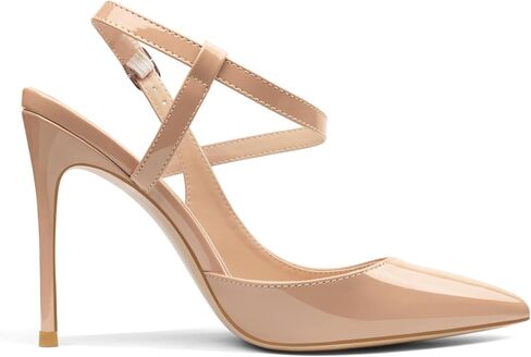 صنادل نسائية من COLETER بكعب Slingback مقاس 4 بوصات وشريط للكاحل ومقدمة مدببة مغلقة وأحذية زفاف للعمل المكتبي in Kuwait