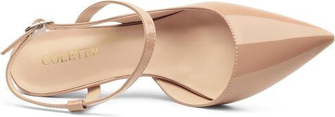 صنادل نسائية من COLETER بكعب Slingback مقاس 4 بوصات وشريط للكاحل ومقدمة مدببة مغلقة وأحذية زفاف للعمل المكتبي in Kuwait