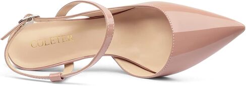 صنادل نسائية من COLETER بكعب Slingback مقاس 4 بوصات وشريط للكاحل ومقدمة مدببة مغلقة وأحذية زفاف للعمل المكتبي in Kuwait