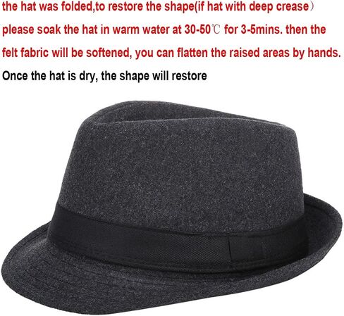 Felt Trilby Fedoras Hat Men Panama Jazz Hat Short Brim Bowler Hat 20s Gatsby Hat in Kuwait