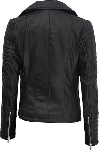 fjackets Leather Motorcycle Jacket Women - Real Leather Outfits For Women in Kuwait