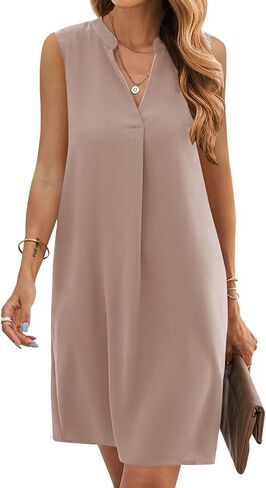 ANFTFH Women's Sleeveless Dresses 2023 V Neck Casual Trendy Dresses（S-2XL） in Kuwait