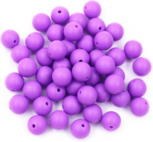 50pcs 12mm Silicone Beads for Keychain Making Bulk Assorted Round Beads Solid Silicon Bead DIY Jewelry Making Accessories for Necklace Bracelet in Kuwait