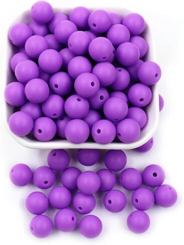 50pcs 12mm Silicone Beads for Keychain Making Bulk Assorted Round Beads Solid Silicon Bead DIY Jewelry Making Accessories for Necklace Bracelet in Kuwait