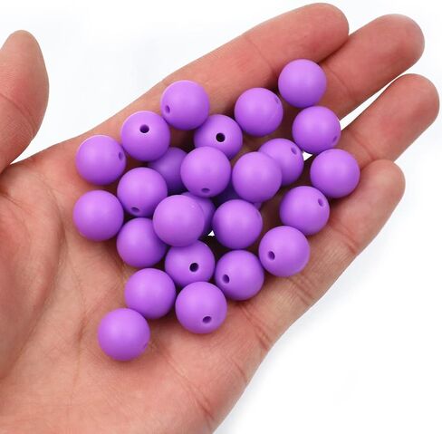 50pcs 12mm Silicone Beads for Keychain Making Bulk Assorted Round Beads Solid Silicon Bead DIY Jewelry Making Accessories for Necklace Bracelet in Kuwait