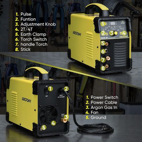 آلة لحام TIG TIG210XP HF TIG/Spot TIG/Stick لحام، 210 أمبير 110/220 فولت ثنائي الجهد IGBT آلة لحام للعاكس in Saudi Arabia