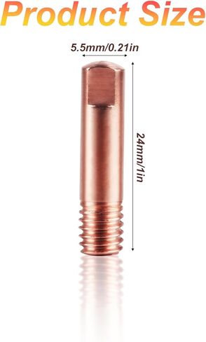 30 قطعة من أطراف لحام MIG، 11-35 0.035 بوصة 25 قطعة من أطراف الاتصال لحام Mig المتوافقة مع مسدسات Lincoln Tweco MIG 100L Mini MIG Welding Gun، نحاس in Kuwait