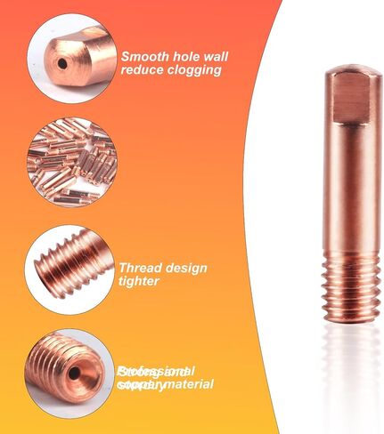 30 قطعة من أطراف لحام MIG، 11-35 0.035 بوصة 25 قطعة من أطراف الاتصال لحام Mig المتوافقة مع مسدسات Lincoln Tweco MIG 100L Mini MIG Welding Gun، نحاس in Kuwait