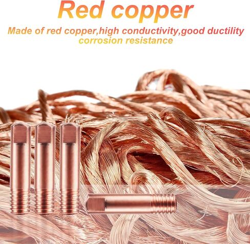 30 قطعة من أطراف لحام MIG، 11-35 0.035 بوصة 25 قطعة من أطراف الاتصال لحام Mig المتوافقة مع مسدسات Lincoln Tweco MIG 100L Mini MIG Welding Gun، نحاس in Kuwait