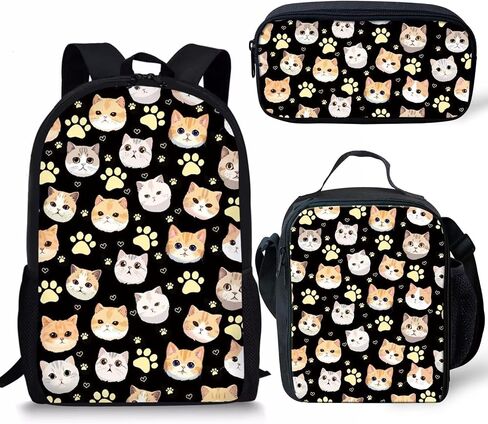 3D Animal Sport Printing Kids School Set Book Bag with Lunch Bag Pench Case 3 PCS in Saudi Arabia
