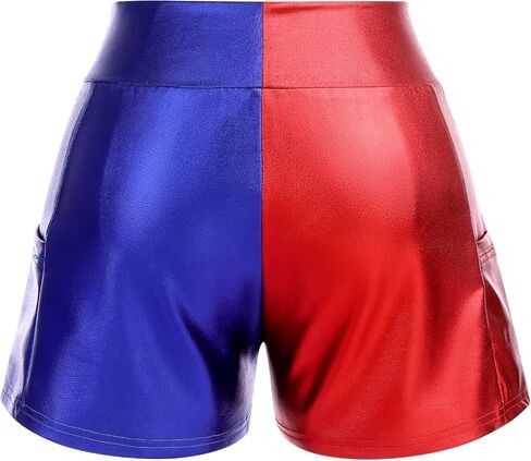 Womens Shiny Dance Shorts Sparkly Cross V-Front High Waist Yoga Rave Party Hot Short Pants in Saudi Arabia