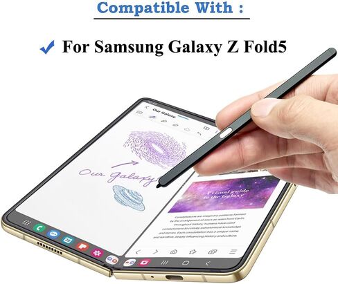 Galaxy Z Fold 5 Pen Stylus F946U Z Fold 5 S Pen Replacement Fold5 Slim S Pen Touch Pen for Samsung Galaxy Z Fold5 5G Pen F946U F946W Fold5 S Pen with Galaxy Z Fold5 Pen Tips Repair Part Black Gold in Saudi Arabia