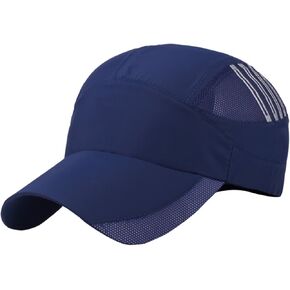 Unisex Summer Running Cap Quick Dry Mesh Outdoor Sun Hat Stripes Lightweight Breathable Sports Cap