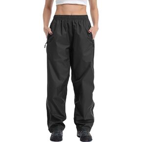 Ourcan Rain Pants Women Waterproof Pants Lightweight Breathable Hiking Cycling Outdoor with Pocket