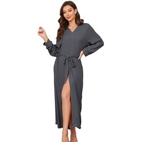 HEARTNICE Womens Soft Long Robe, Lightweight Full Length Knit Bathrobe for Sleepwear & Loungewear Robe