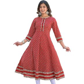 Yash Gallery Women's Cotton Floral Print Anarkali Kurta