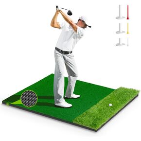 Golf Mat, Thickened Hitting Mat - 5x4ft Artificial Turf Golf Practice Mat with Dual Grass Turf, Golf Training Aid for Backyard Driving Chipping Indoor Outdoor Swing - Gifts for Men/Boys